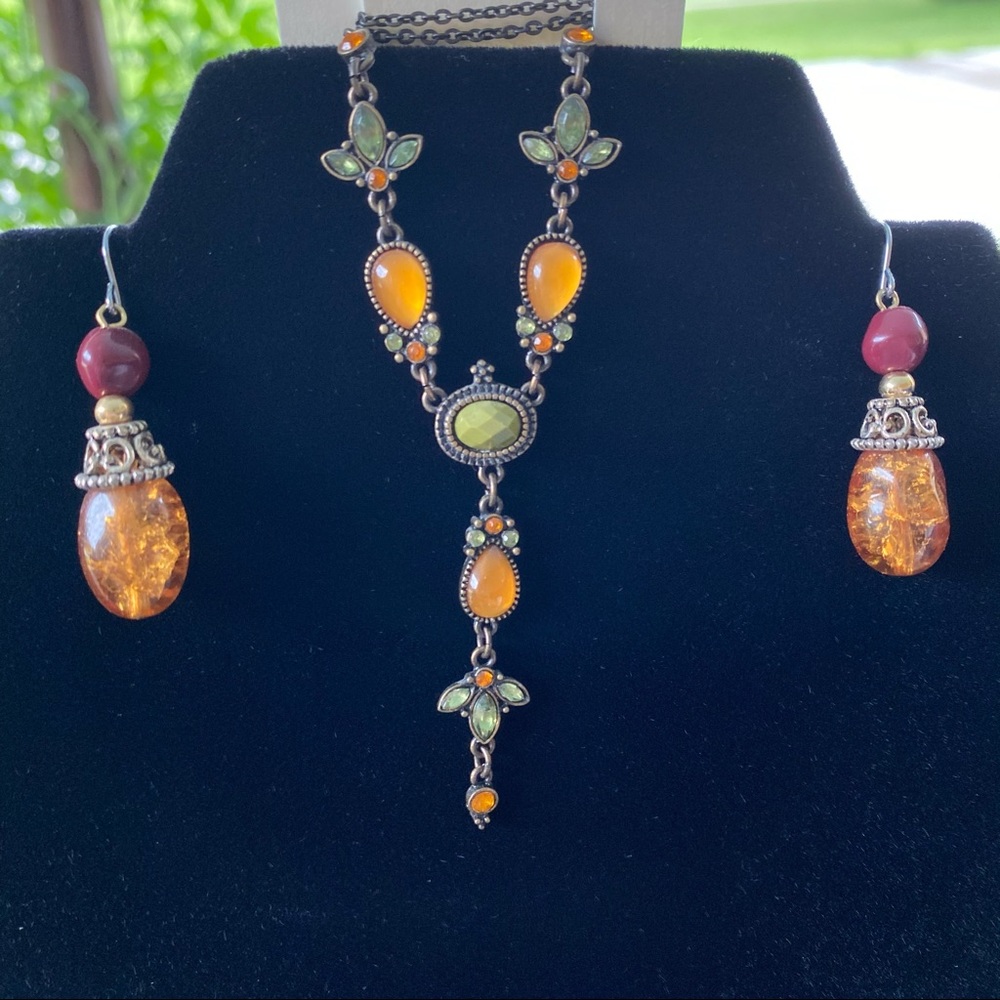 Premier earrings and unknown brand necklace